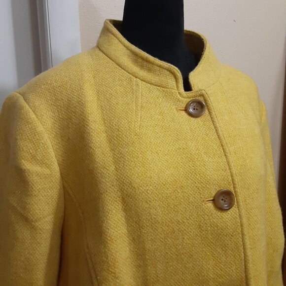 Talbots Women's Size 18W Wool Blend yellow button-down Blazer Jacket - Picture 3 of 12